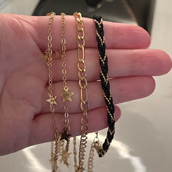 Gold 4 Piece Anklet Set - Picture 4 of 4